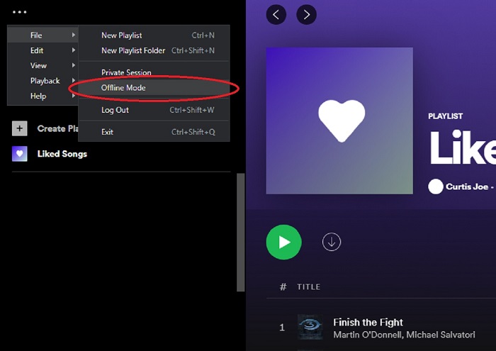 Active el modo sin conexión de Spotify en el escritorio