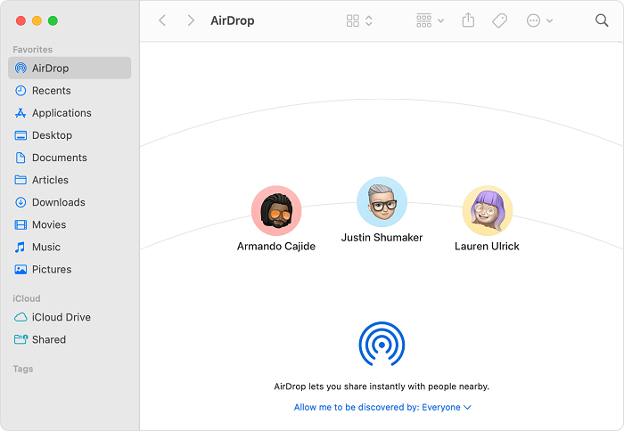 AirDrop을 사용하여 Audible Books를 iPhone으로 전송하기