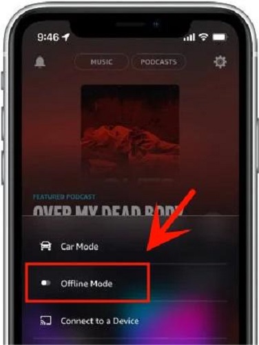 Enable Amazon Music Offline Mode on iPhone