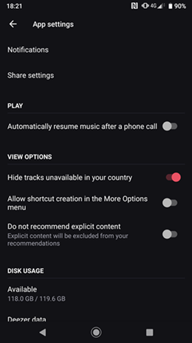 Activar las notificaciones de Deezer en iOS