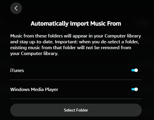 Импорт локальных файлов MP3 в Amazon Music