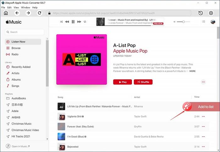 UkeySofy Voeg Apple Music toe om te converteren