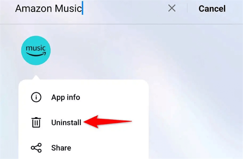 изображение alt:Удалить Amazon Music на Android