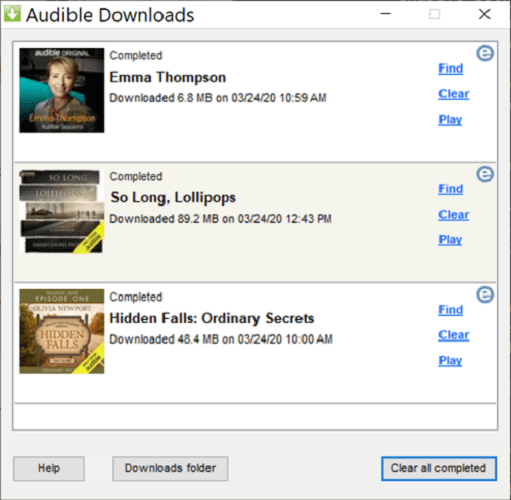 Audible Downloader Manager를 사용하여 Audible Books 다운로드