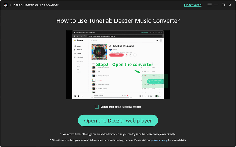 قم بتشغيل TuneFab Deezer Music Converter
