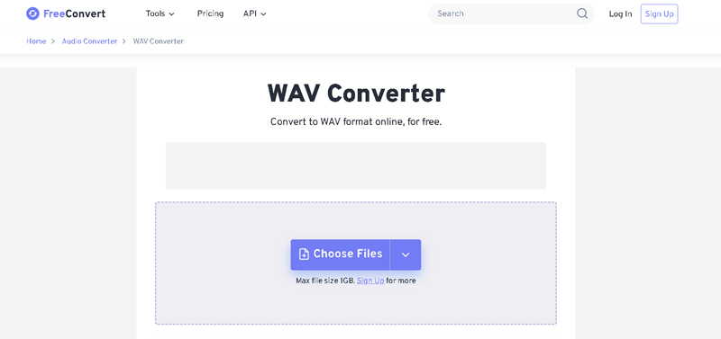 FreeConvert online-interface